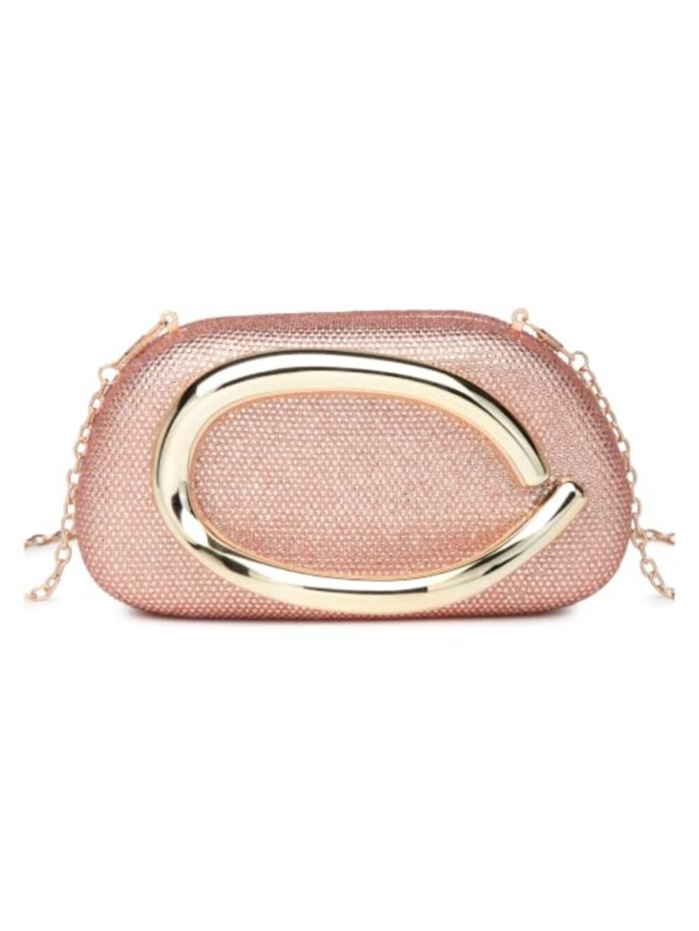 Rhinestone Clutch Purse for Women Round Evening Handbag Metal Handle Wedding